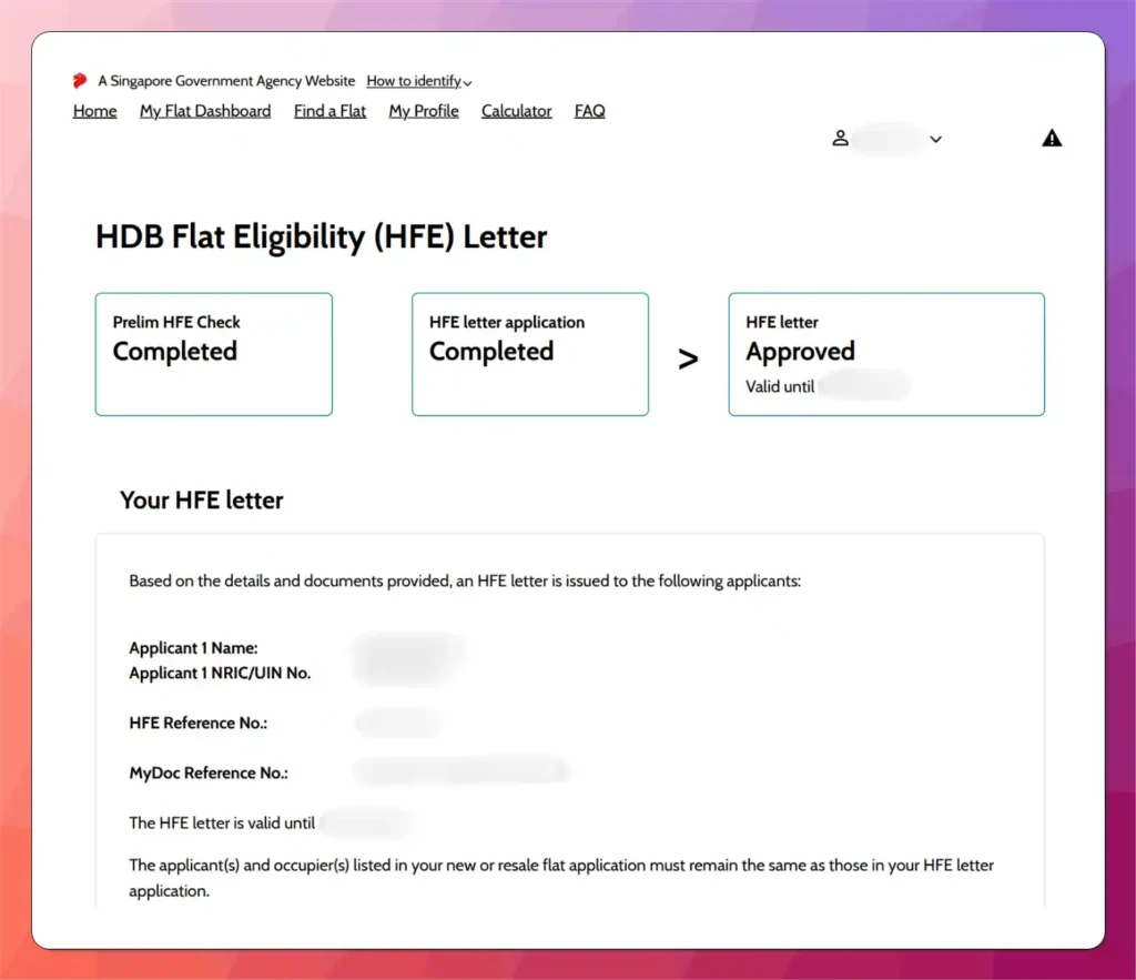 HDB HFE Letter by ArchiProp